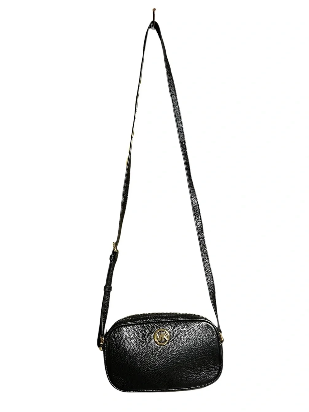 🌻NEW Michael Kors Fulton Double Zip Pebbled Leather Crossbody Bag 38H9CFTC